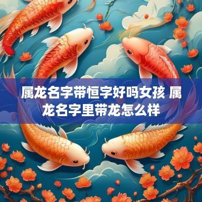 属龙名字带恒字好吗女孩 属龙名字里带龙怎么样