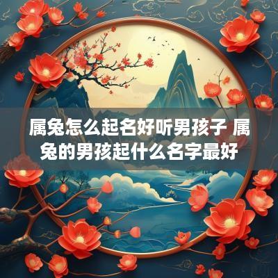 属兔怎么起名好听男孩子 属兔的男孩起什么名字最好