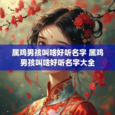 属鸡男孩叫啥好听名字 属鸡男孩叫啥好听名字大全