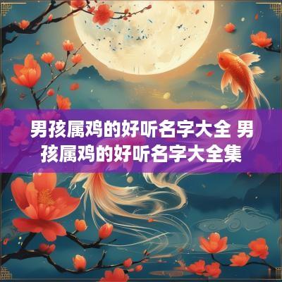 男孩属鸡的好听名字大全 男孩属鸡的好听名字大全集