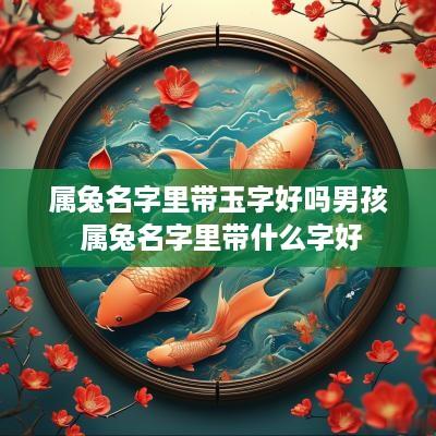 属兔名字里带玉字好吗男孩 属兔名字里带什么字好