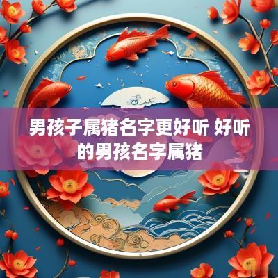 男孩子属猪名字更好听 好听的男孩名字属猪