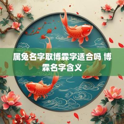 属兔名字取博霖字适合吗 博霖名字含义