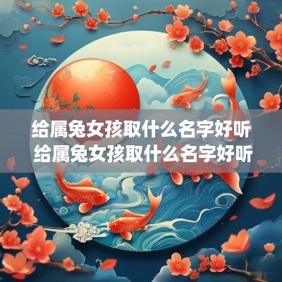给属兔女孩取什么名字好听 给属兔女孩取什么名字好听点