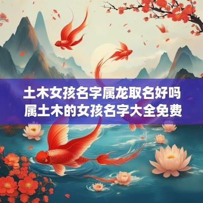 土木女孩名字属龙取名好吗 属土木的女孩名字大全免费