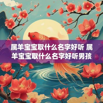 属羊宝宝取什么名字好听 属羊宝宝取什么名字好听男孩