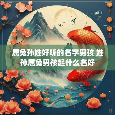 属兔孙姓好听的名字男孩 姓孙属兔男孩起什么名好