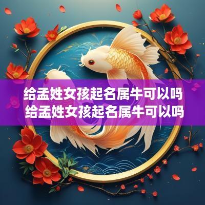给孟姓女孩起名属牛可以吗 给孟姓女孩起名属牛可以吗