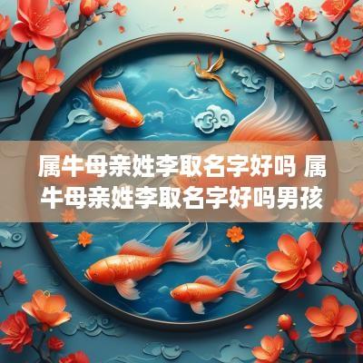 属牛母亲姓李取名字好吗 属牛母亲姓李取名字好吗男孩