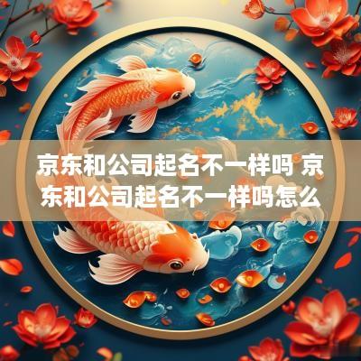 京东和公司起名不一样吗 京东和公司起名不一样吗怎么办