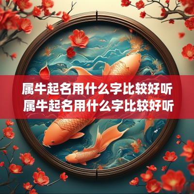 属牛起名用什么字比较好听 属牛起名用什么字比较好听女孩