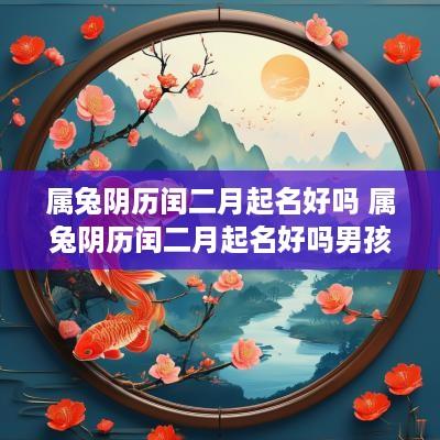 属兔阴历闰二月起名好吗 属兔阴历闰二月起名好吗男孩