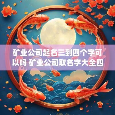 矿业公司起名三到四个字可以吗 矿业公司取名字大全四个字
