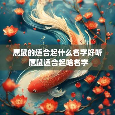 属鼠的适合起什么名字好听 属鼠适合起啥名字