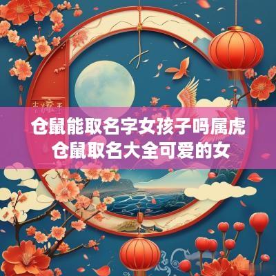 仓鼠能取名字女孩子吗属虎 仓鼠取名大全可爱的女