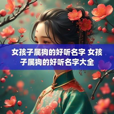 女孩子属狗的好听名字 女孩子属狗的好听名字大全