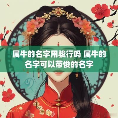 属牛的名字用骏行吗 属牛的名字可以带俊的名字