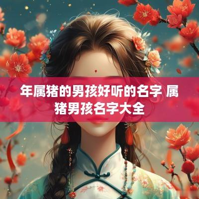 年属猪的男孩好听的名字 属猪男孩名字大全