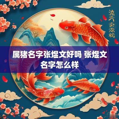 属猪名字张煜文好吗 张煜文名字怎么样