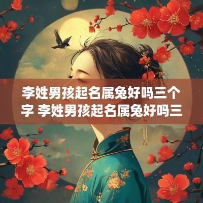 李姓男孩起名属兔好吗三个字 李姓男孩起名属兔好吗三个字的名字