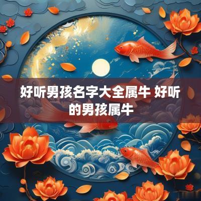 好听男孩名字大全属牛 好听的男孩属牛