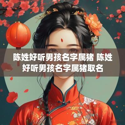 陈姓好听男孩名字属猪 陈姓好听男孩名字属猪取名