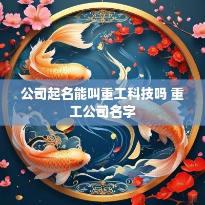 公司起名能叫重工科技吗 重工公司名字