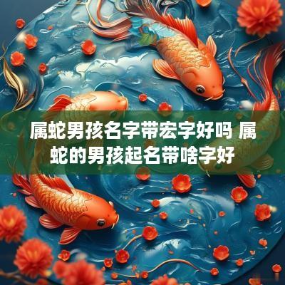 属蛇男孩名字带宏字好吗 属蛇的男孩起名带啥字好
