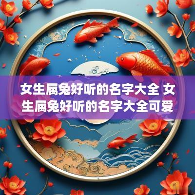 女生属兔好听的名字大全 女生属兔好听的名字大全可爱