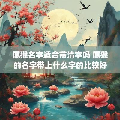 属猴名字适合带清字吗 属猴的名字带上什么字的比较好