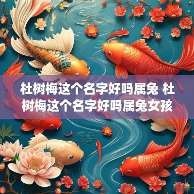 杜树梅这个名字好吗属兔 杜树梅这个名字好吗属兔女孩