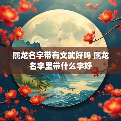 属龙名字带有文武好吗 属龙名字里带什么字好