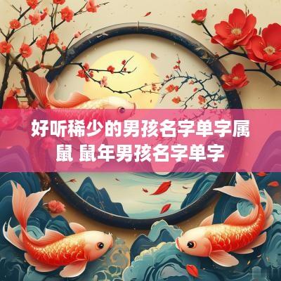 好听稀少的男孩名字单字属鼠 蛇年男孩名字单字