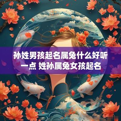 孙姓男孩起名属兔什么好听一点 姓孙属兔女孩起名