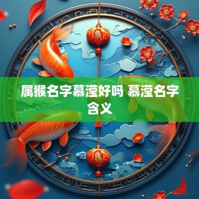 属猴名字慕滢好吗 慕滢名字含义