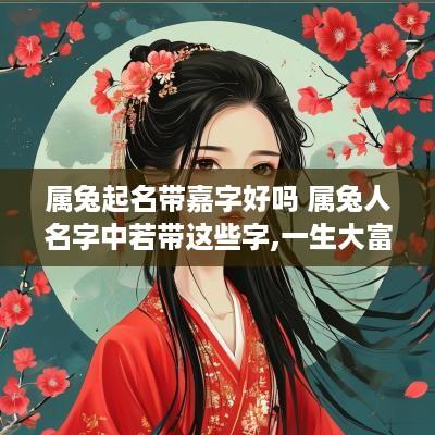 属兔起名带嘉字好吗 属兔人名字中若带这些字,一生大富大贵