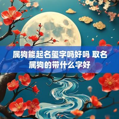 属狗能起名玺字吗好吗 取名属狗的带什么字好