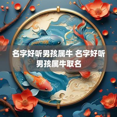 名字好听男孩属牛 名字好听男孩属牛取名