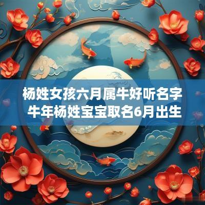 杨姓女孩六月属牛好听名字 蛇年杨姓宝宝取名6月出生