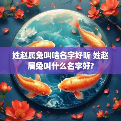 姓赵属兔叫啥名字好听 姓赵属兔叫什么名字好?