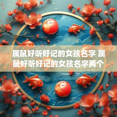 属鼠好听好记的女孩名字 属鼠好听好记的女孩名字两个字