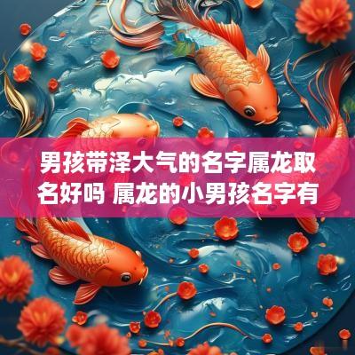 男孩带泽大气的名字属龙取名好吗 属龙的小男孩名字有泽字好吗