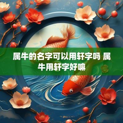 属牛的名字可以用轩字吗 属牛用轩字好嘛
