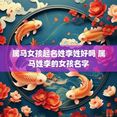 属马女孩起名姓李姓好吗 属马姓李的女孩名字