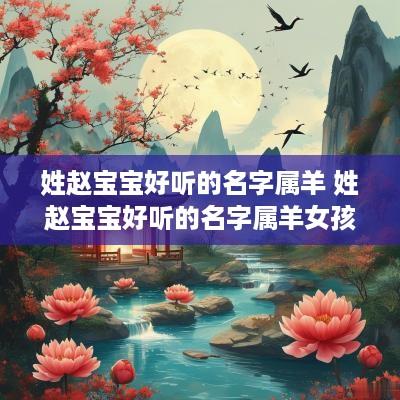 姓赵宝宝好听的名字属羊 姓赵宝宝好听的名字属羊女孩