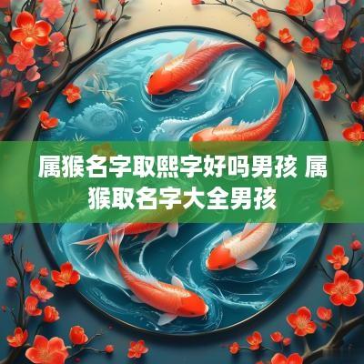 属猴名字取熙字好吗男孩 属猴取名字大全男孩