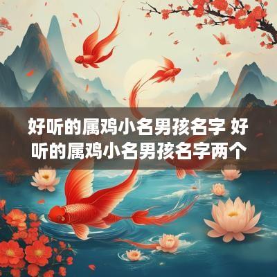好听的属鸡小名男孩名字 好听的属鸡小名男孩名字两个字