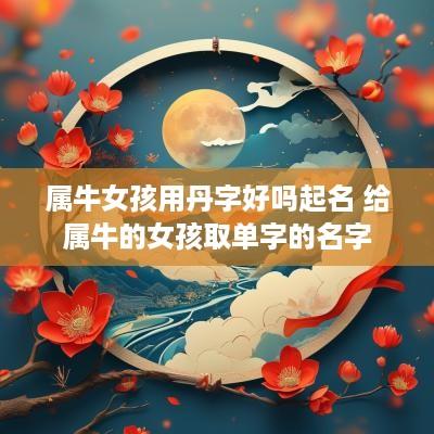 属牛女孩用丹字好吗起名 给属牛的女孩取单字的名字