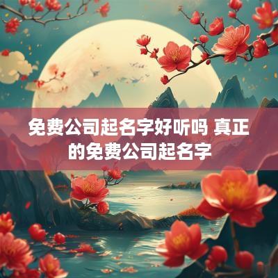 免费公司起名字好听吗 真正的免费公司起名字