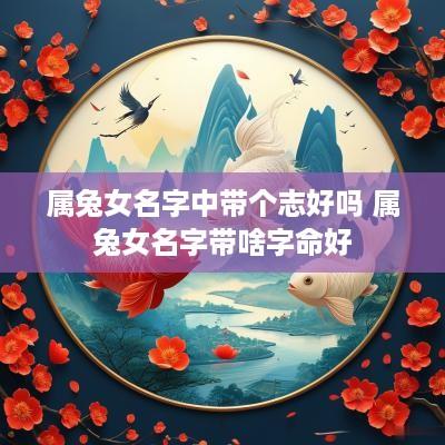 属兔女名字中带个志好吗 属兔女名字带啥字命好